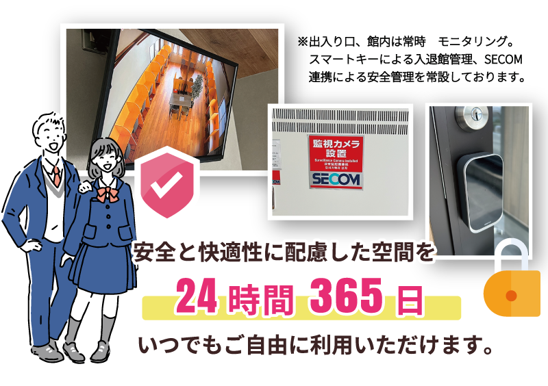 SECOMをはじめ、見守り環境の充実可で安全安心!
